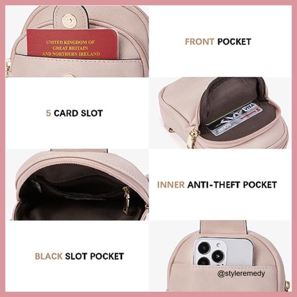 Small Faux Leather Crossbody Bag with Adjustable Strap - Picture 3 of 7